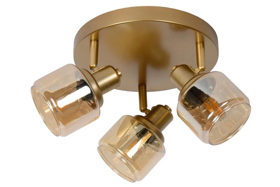Lucide BJORN - Ceiling spotlight - Ø 38 cm - 3xE14 - Matt Gold / Brass - turned off